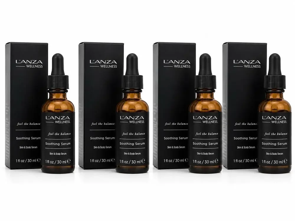 L’ANZA Wellness Hemp Seed Soothing Skin & Scalp Serum 1 fl oz 30ml x4 NIB